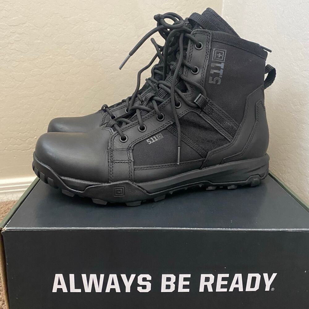 5.11 Tactical A/T 6" SZ Boot Mens Size 11 Side Zip All Terrain Waterproof Black